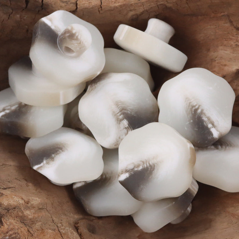 Screw-Shaped 30mm Oversized Resin Shank Buttons 10pcs White
