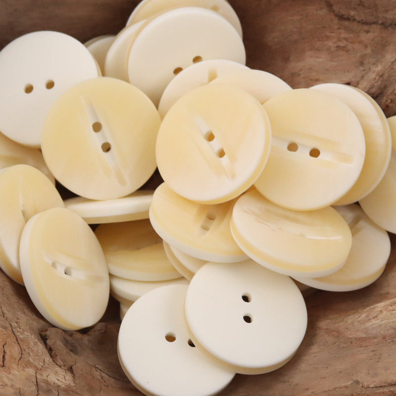 Creative Wood Grain 2-Hole Resin Buttons for Outerwear 20pcs Beige
