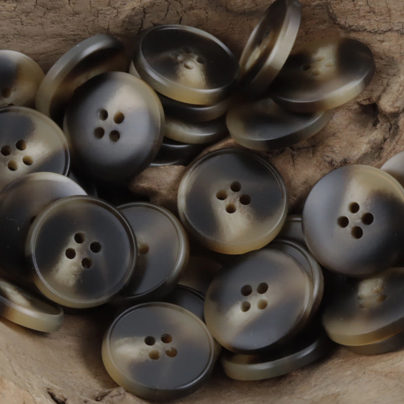 Round Black Brown Resin Buttons for Khaki Coats Woolen Jackets 30pcs Brown