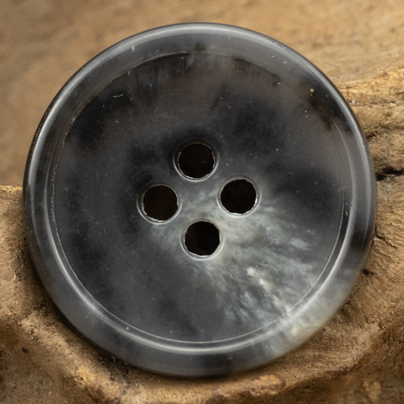 Round 4 Hole Slim Edged Urea Buttons Imitation Fruit Texture 10PCS Light Gray