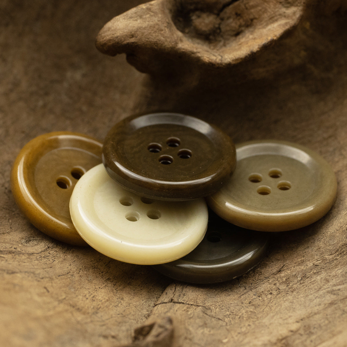 Round Urea Buttons for Winter Brown Cashmere Coat 10pcs