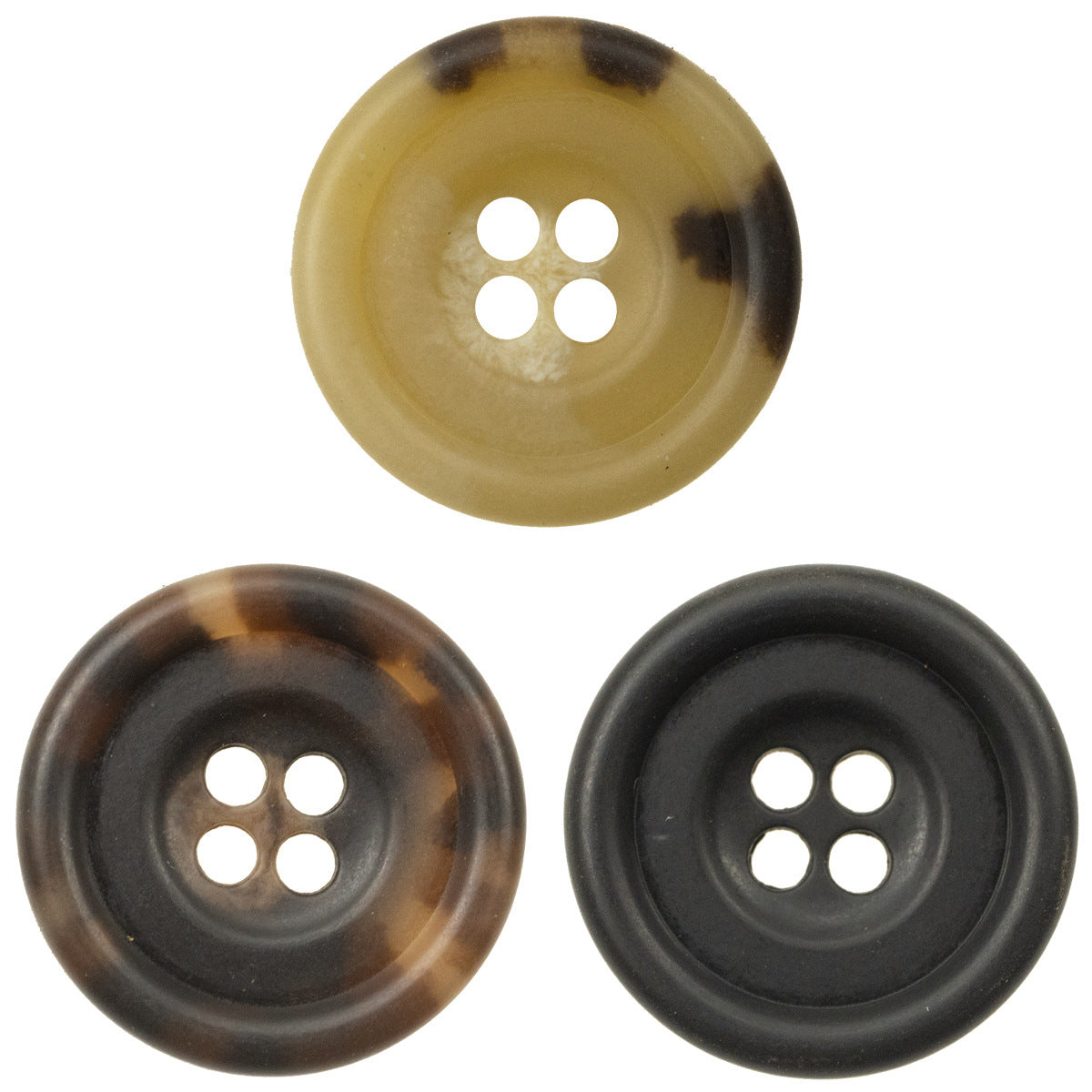 Round 4-Hole Retro Amber Urea Buttons for Suit Cuffs Knitwear 10PCS