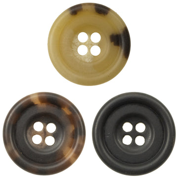 Round 4-Hole Retro Amber Urea Buttons for Suit Cuffs Knitwear 10PCS