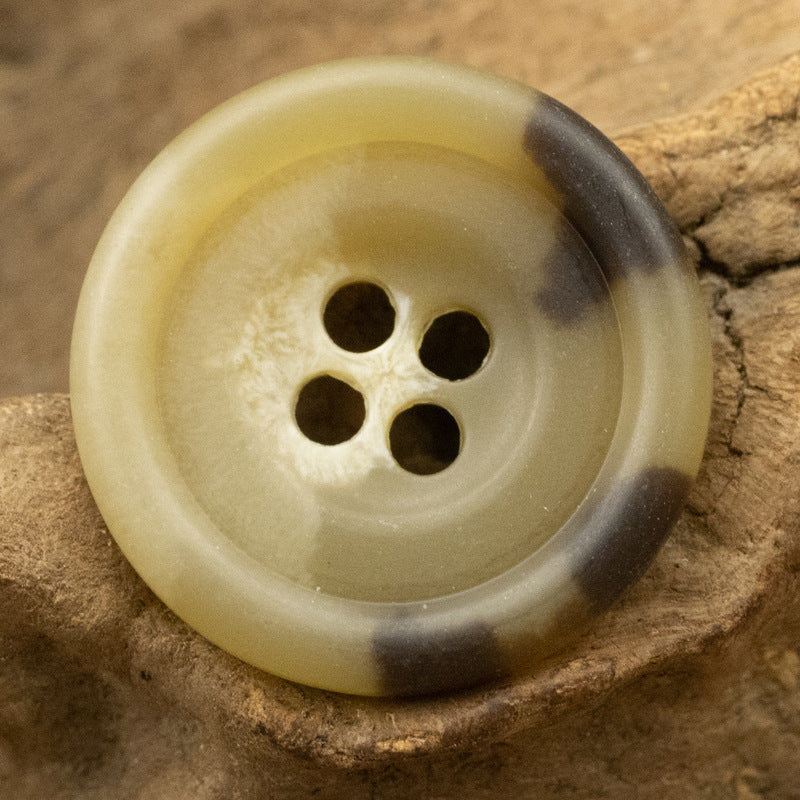Round 4-Hole Retro Amber Urea Buttons for Suit Cuffs Knitwear 10PCS Khaki