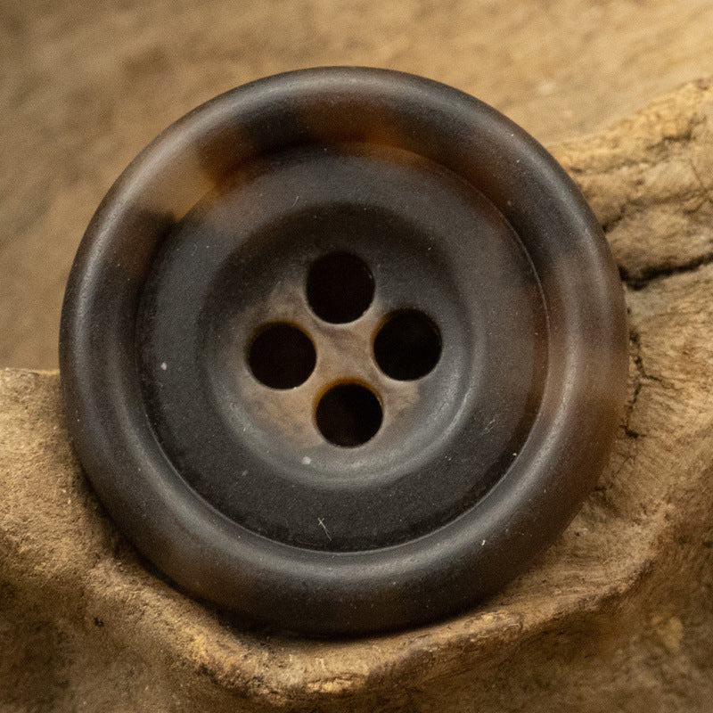 Round 4-Hole Retro Amber Urea Buttons for Suit Cuffs Knitwear 10PCS Brown