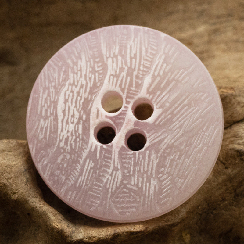Flat Imitation Bark Distressed Wallpaper Texture Urea Buttons - 20pcs Pink