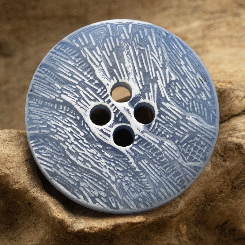 Flat Imitation Bark Distressed Wallpaper Texture Urea Buttons - 20pcs Blue
