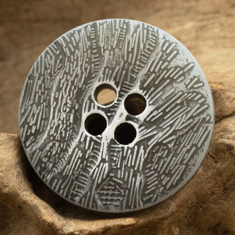 Flat Imitation Bark Distressed Wallpaper Texture Urea Buttons - 20pcs Gray