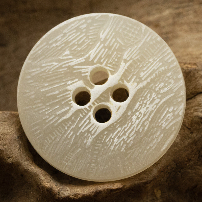 Flat Imitation Bark Distressed Wallpaper Texture Urea Buttons - 20pcs White