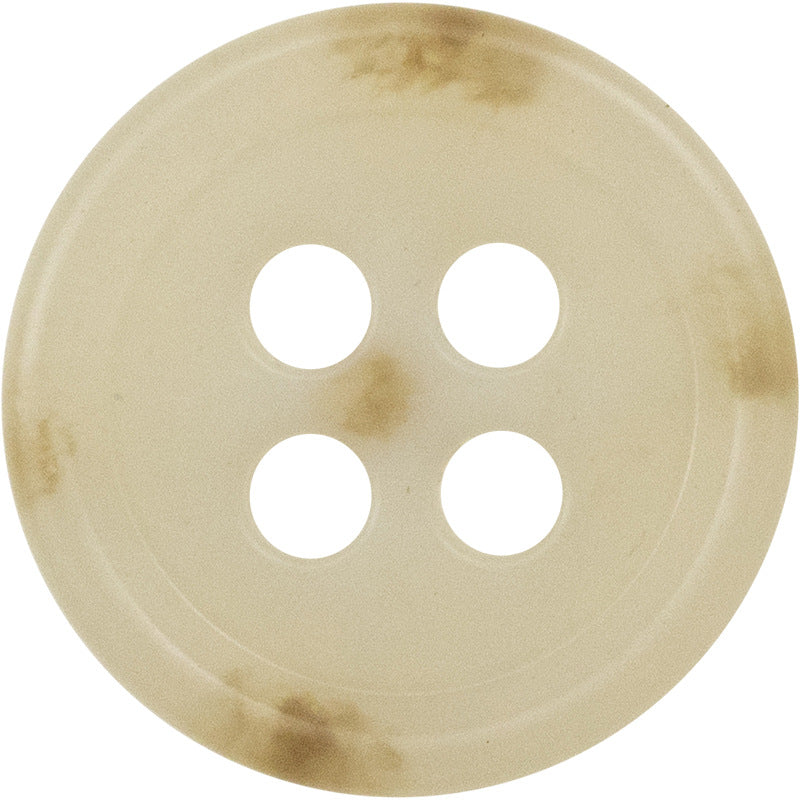 Round Slim-Edged Urea Buttons for Casual Shirts,50pcs Beige