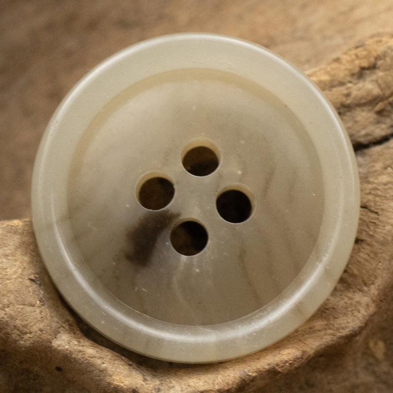 15mm/20mm Khaki Round Four-Hole Eco-Friendly Urea Buttons 18 Pack