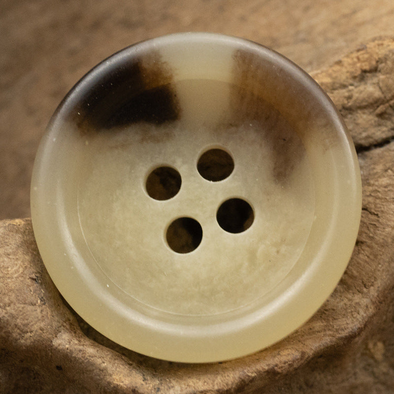 15mm/20mm Khaki Round Four-Hole Eco-Friendly Urea Buttons 18 Pack