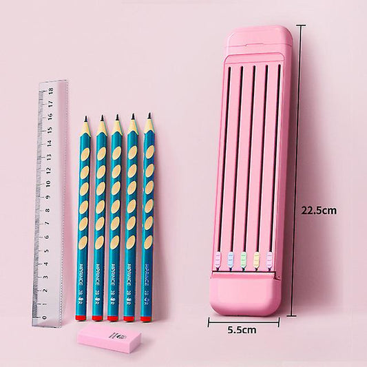 8-delige student plastic pennenbakje schoolbenodigdheden set