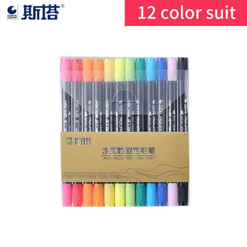 STA 3110 Stylo pinceau aquarelle double extrémité 12 couleurs