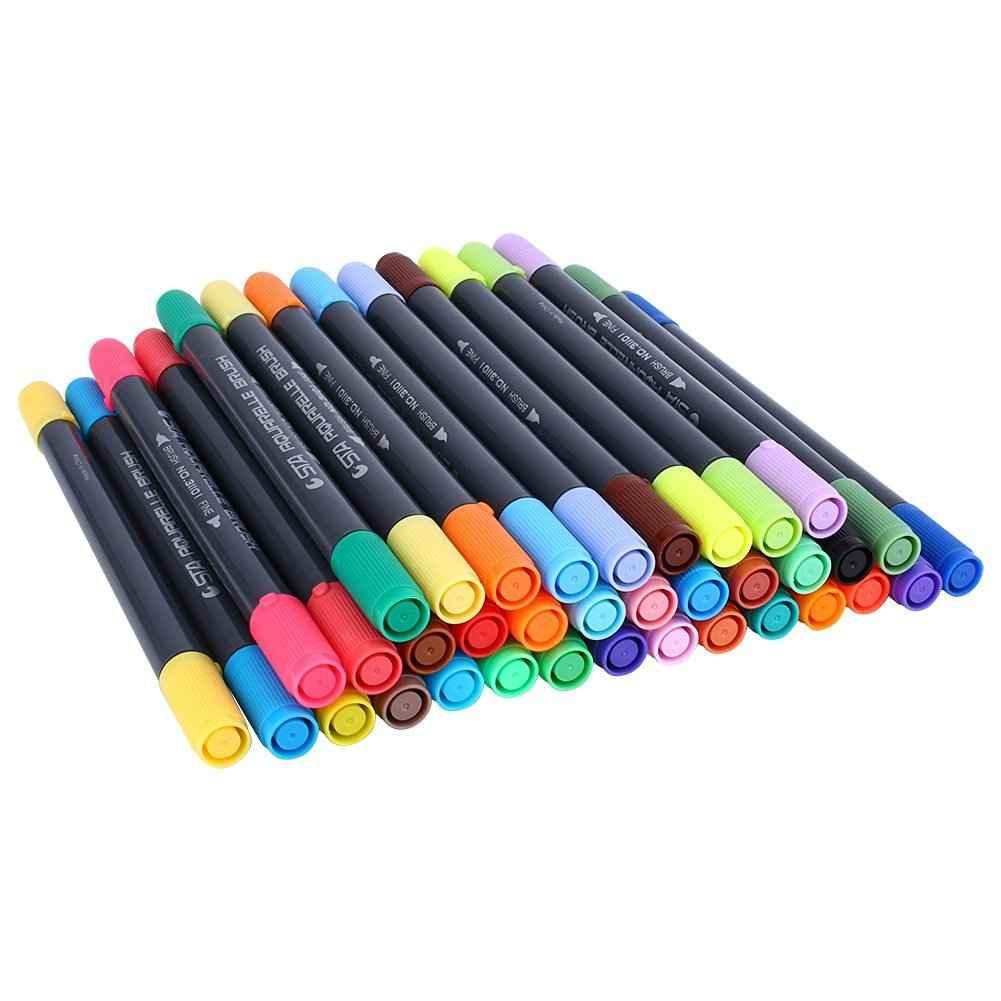 STA 3110 Stylo pinceau aquarelle double extrémité 12 couleurs