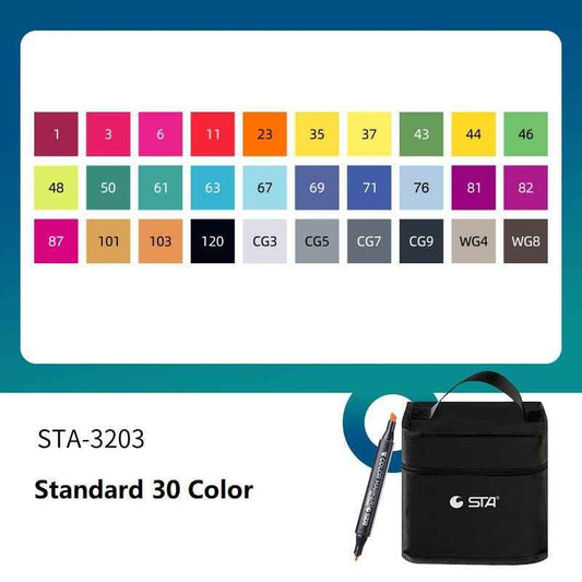 SAT 3203 Twin Art Markers Animaiton-modeset op alcoholbasis, 30 kleuren
