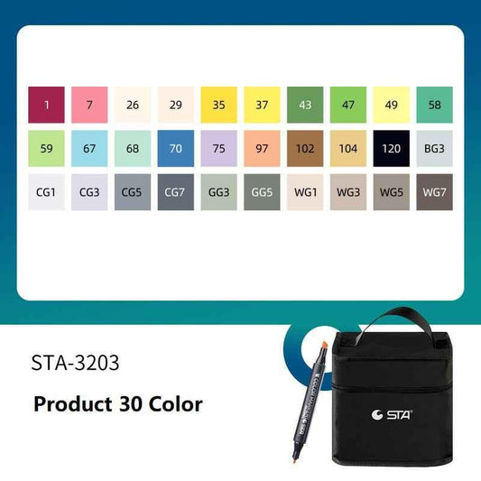 SAT 3203 Twin Art Markers Animaiton-modeset op alcoholbasis, 30 kleuren