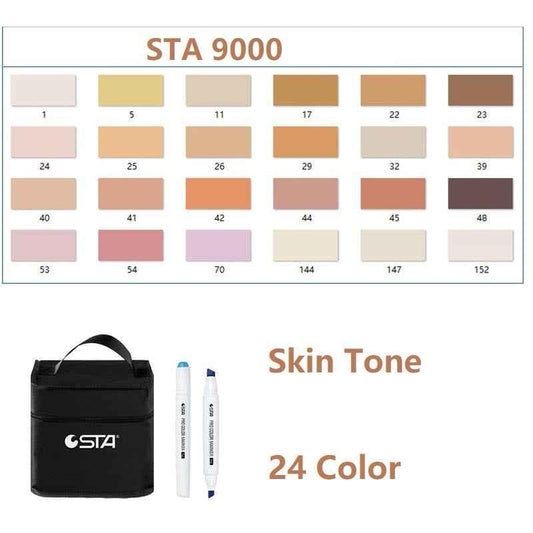 STA Pro Color Marker Plus 24/36/48/60 Huidskleur Alcohol Art Markers