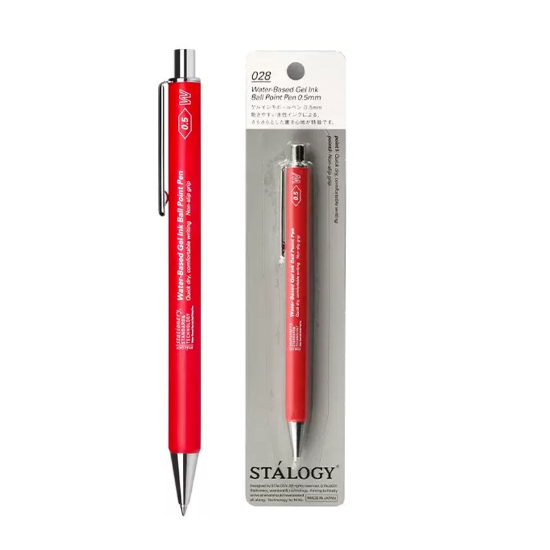 STALOGY Japan Water-Based Gel Ink Ballpoint Pen 0.5MM Red