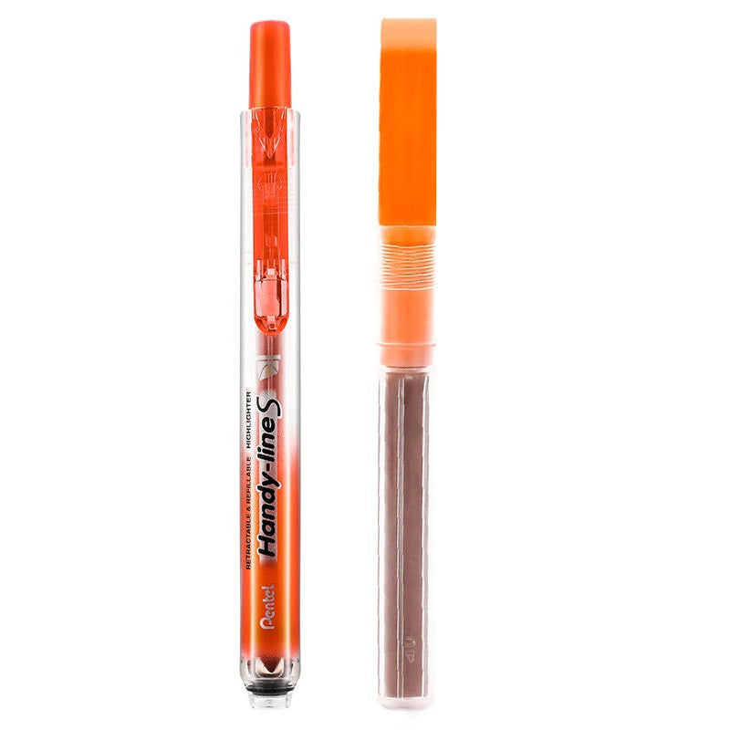 Pentel Handy-line S einziehbarer Textmarker mit Nachfüllung, Keilspitze