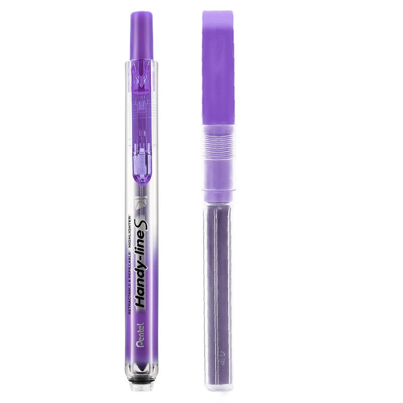 Pentel Handy-line S einziehbarer Textmarker mit Nachfüllung, Keilspitze