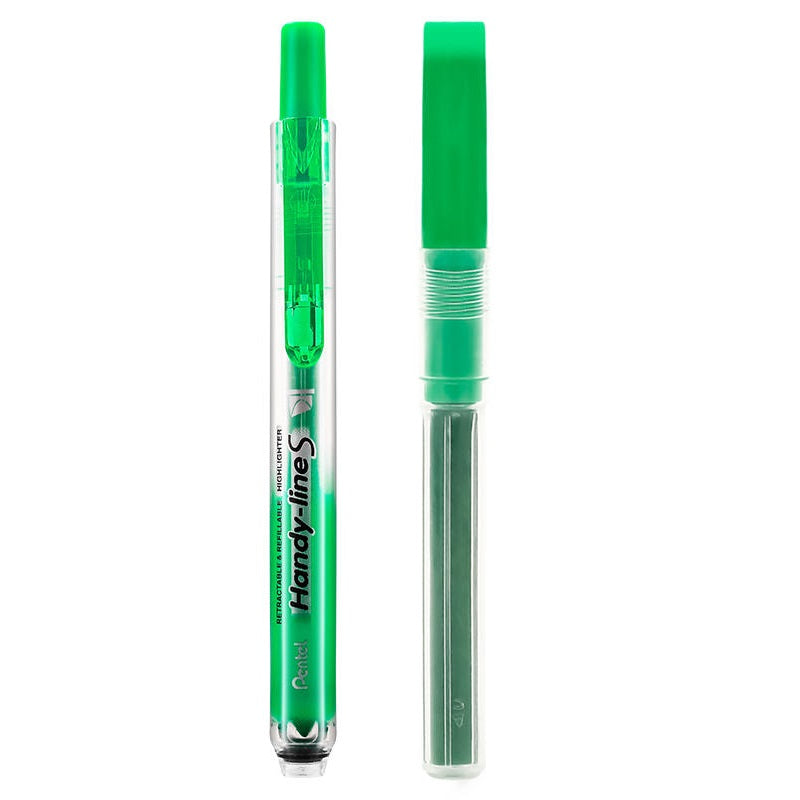 Pentel Handy-line S einziehbarer Textmarker mit Nachfüllung, Keilspitze