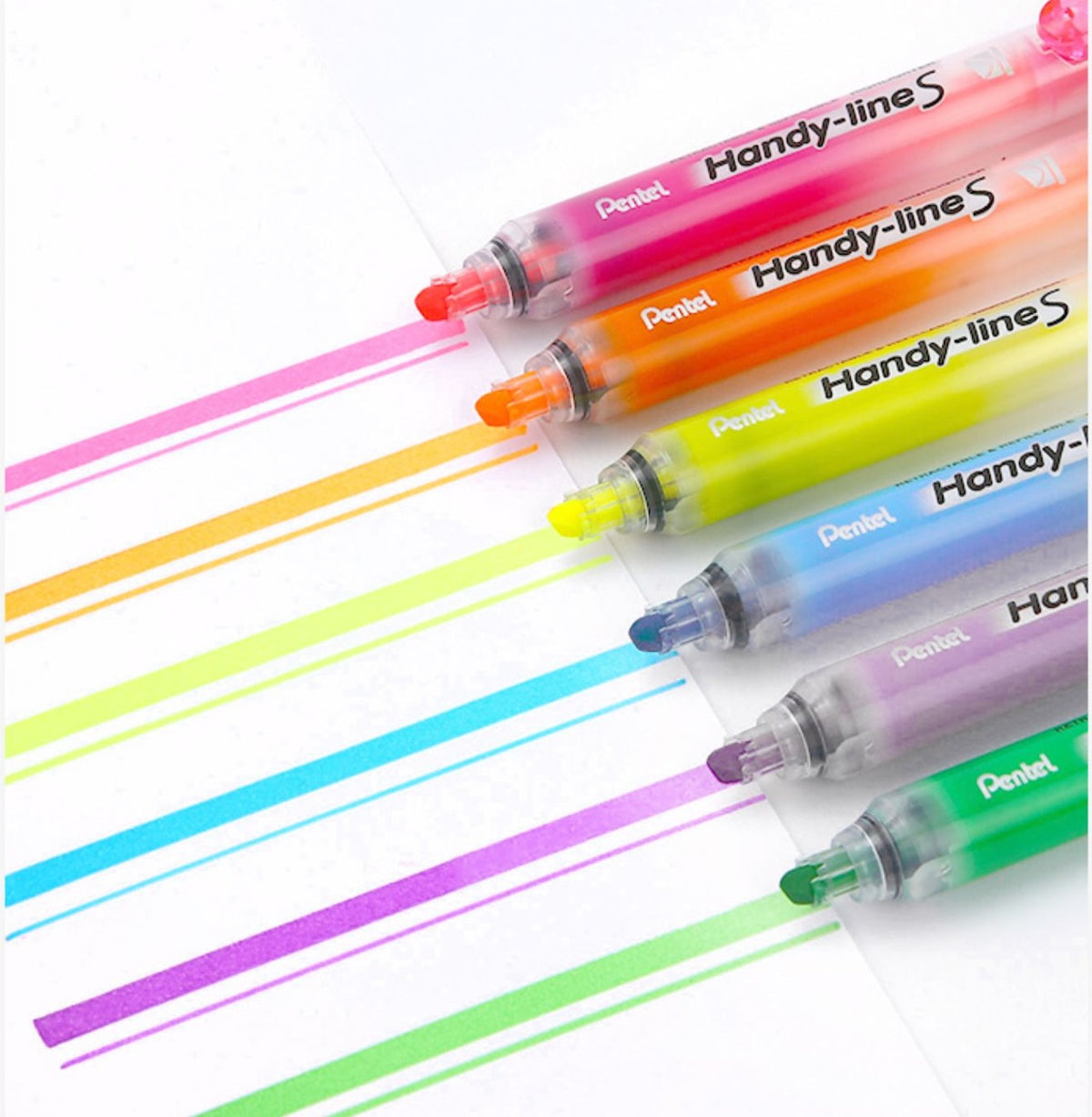 Pentel Handy-line S einziehbarer Textmarker mit Nachfüllung, Keilspitze