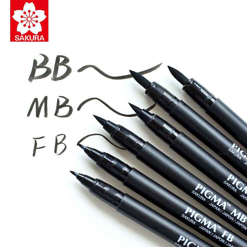 Sakura Pigma Professional Brush Pen - Fine - Black (2 Pack)