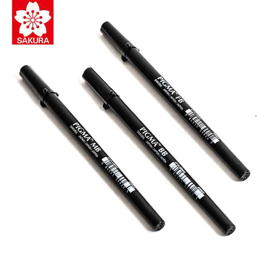 Sakura Pigma Professioneller Pinselstift – Schwarz (3er-Pack)