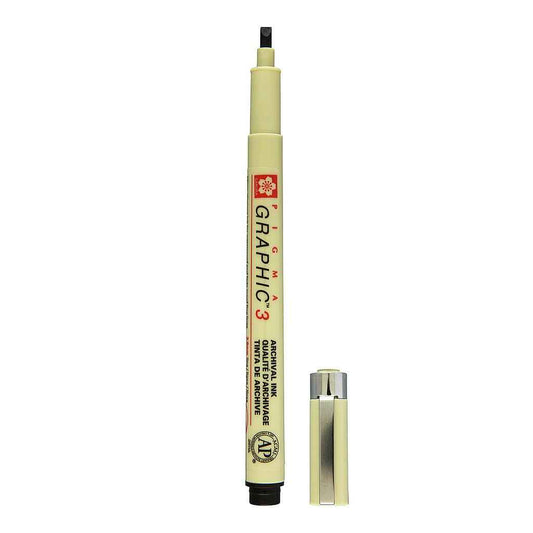 Sakura Pigma Grafikstift – 3,0 mm – schwarze Tinte (3er-Pack)