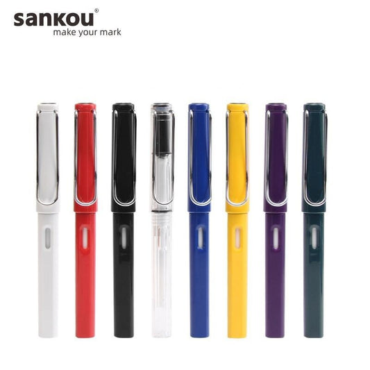 Sankou ZX1 Pull-Cap Ballpoint Gel Pen 0.5mm Black Ink with 5 Refills