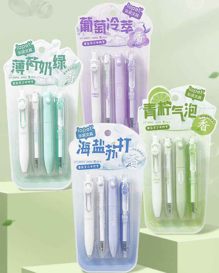 16Pcs Scented Retractable Twist Gel Ink Pens Pocket Size