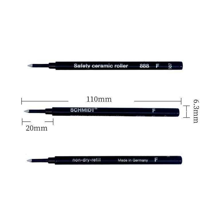 Schmidt Safety Ceramic 888 Rollerball Pen Refill Fine Black 5 Pack