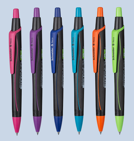 Schneider Reco Recycled Plastic Ballpoint Pen Black Ink 0.5mm 6 Pack 6 B