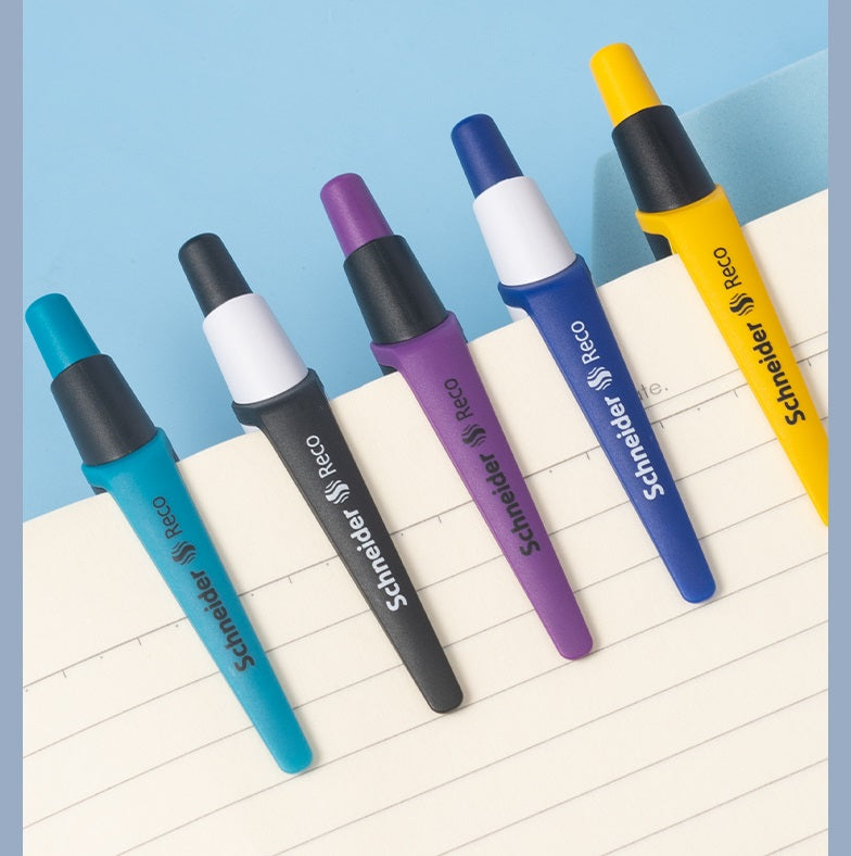 Schneider Reco Recycled Plastic Ballpoint Pen Black Ink 0.5mm 6 Pack