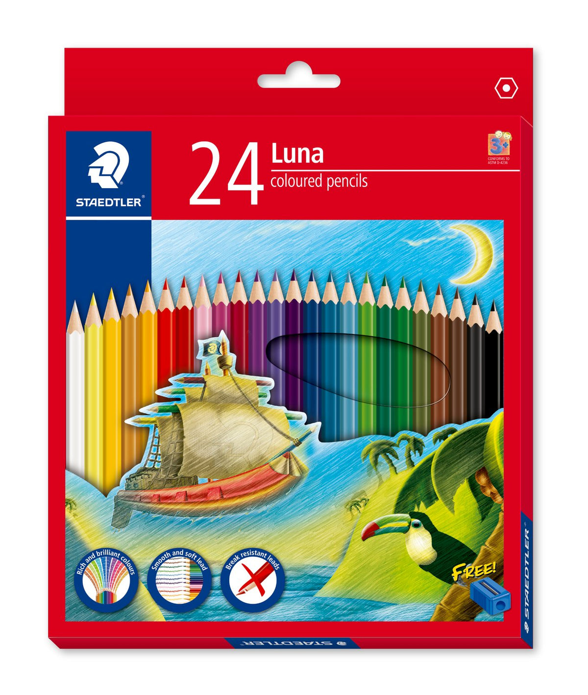 Staedtler Luna Wooden Coloured Pencil Set 12/24/36/48 Colors 24 Color