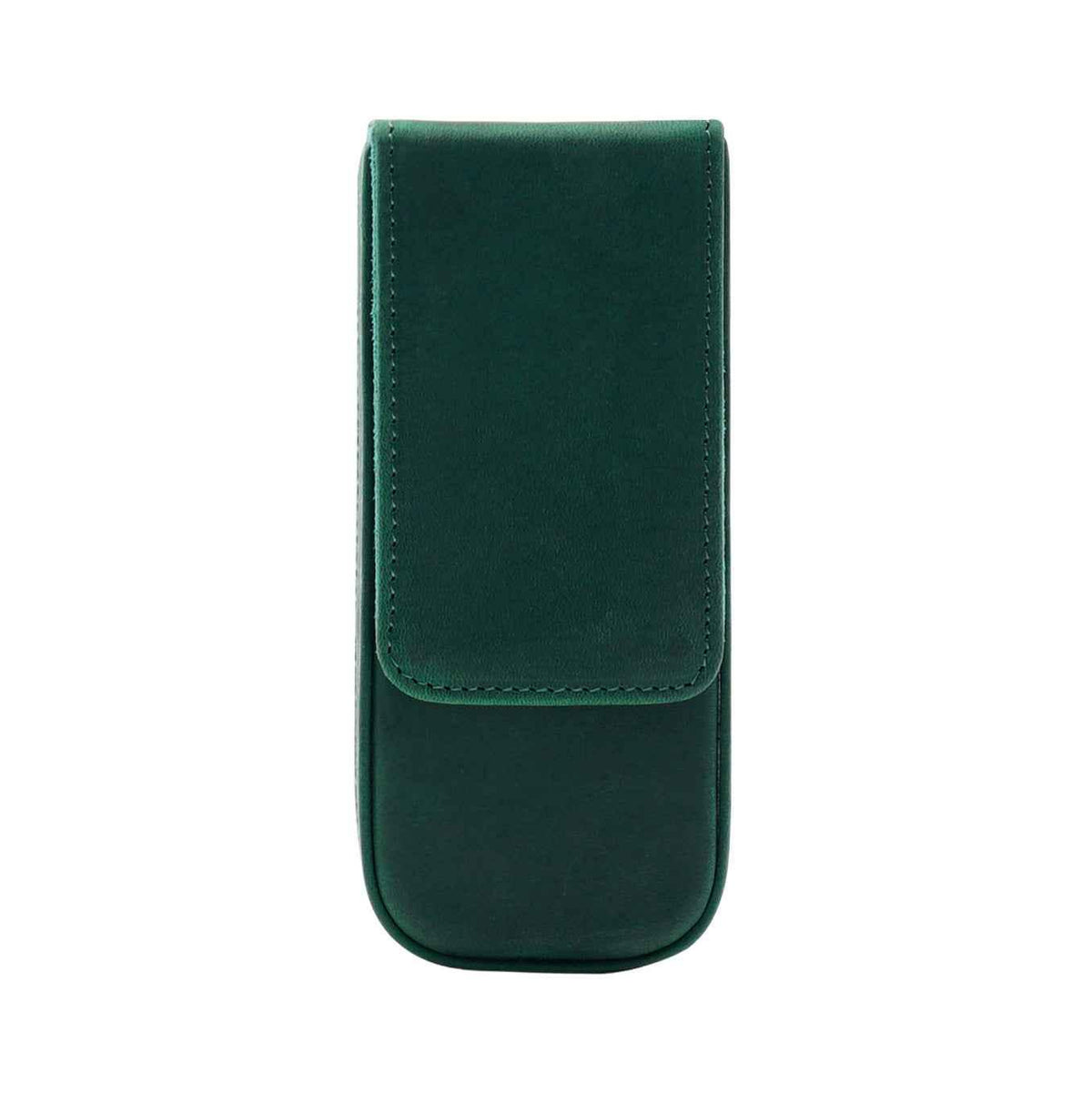 Vintage Leather Pen Case Storage with 3 Slots Green