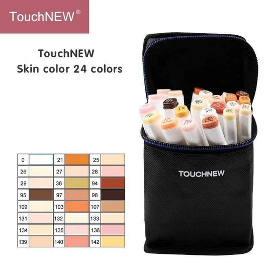 TOUCHNEW Marcadores de alcohol artísticos en tono de piel de 24 colores