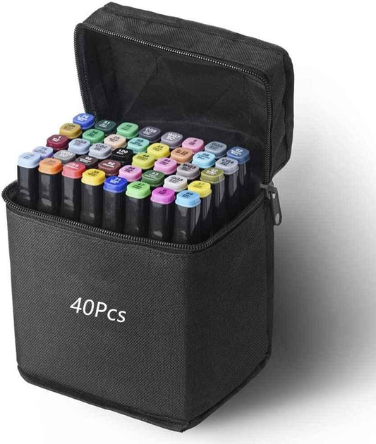 TOUCHNEW Punta de pincel de marcadores gemelos con alcohol de 40 colores