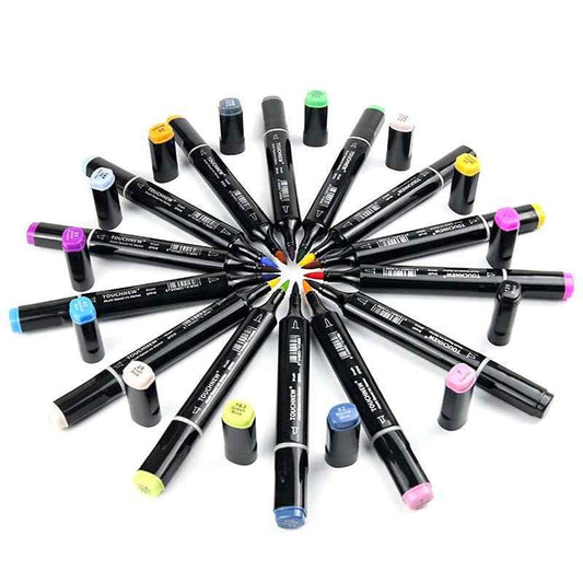 TOUCHNEW Marcadores de pincel con alcohol de doble punta de 80 colores