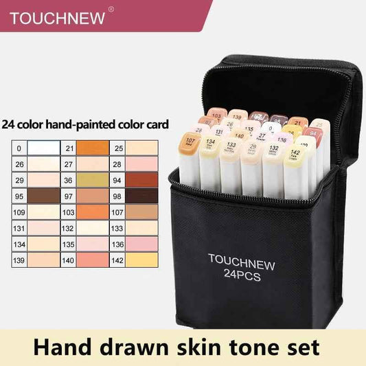 TOUCHNEW T7 Marcadores de tono de piel Juego de 24 colores para ilustración de retratos