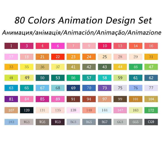 TOUCHNEW T7 60 colores marcadores de dibujo a base de alcohol animación Manga