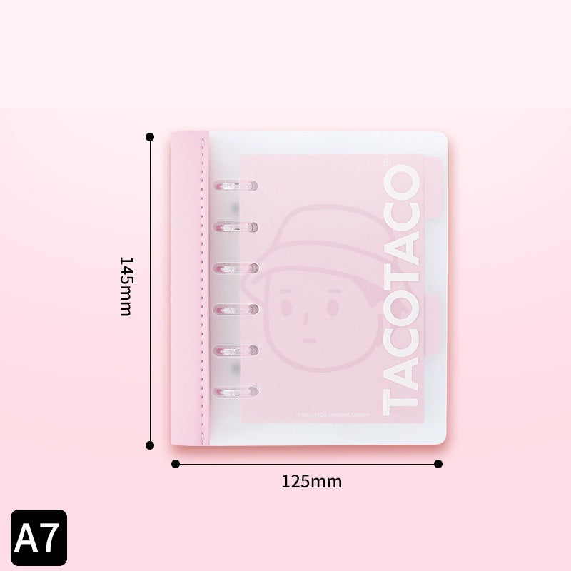 TACOTACO Soft-Cover 360° Flip A7 Loose-Leaf Notebook – Refillable Traveller’s Journal | 80 Sheets 100gsm + 4 Dividers | 125 × 145mm | 4-Colour Set
