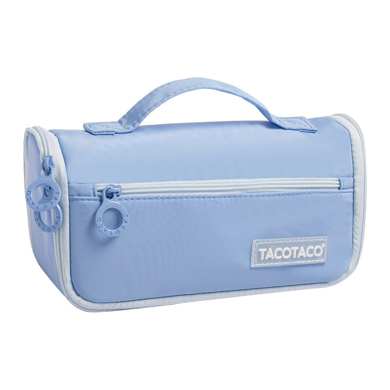 TACOTACO Large-Capacity Expandable Pencil Case – Stationery Pouch | 230 × 105 × 70mm | School, Studio & Desk Organiser Blue