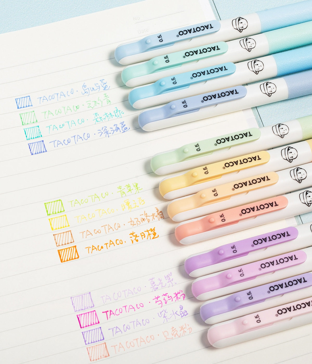 TACOTACO Retractable Colour Gel Pen Set – 12-Colour Pack | 0.5mm Click Gel Ink | Student Note-Taking, Journaling & Colour-Coded Study