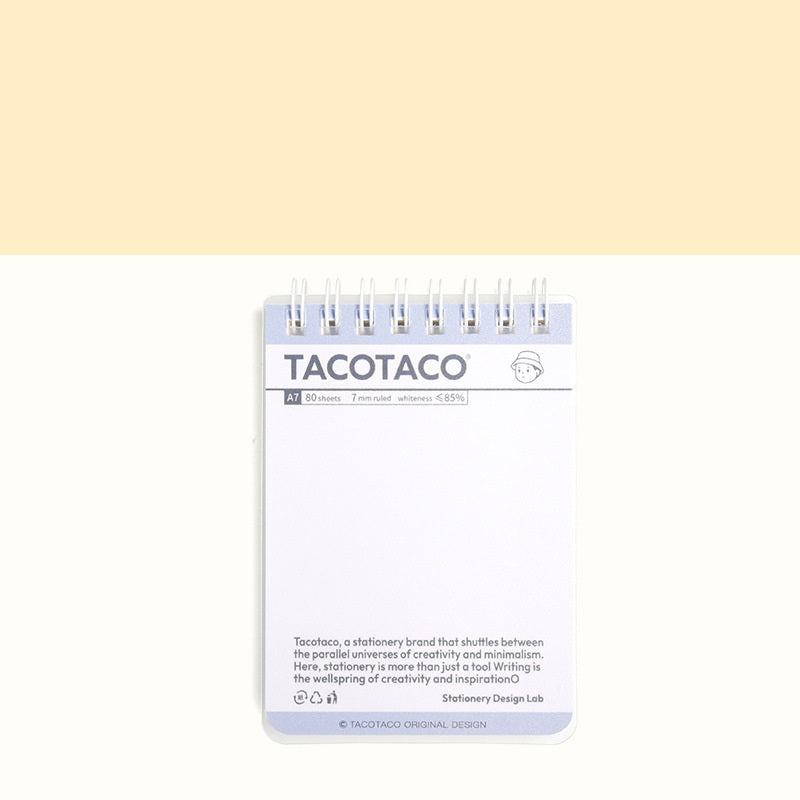 TACOTACO Pocket Spiral Notebook 6-Pack – A7 Mini Notepad | Waterproof Cover | Ruled ×2 + Grid ×2 + Blank ×2 | 74 × 105mm | Pocket Journal & Field Notes