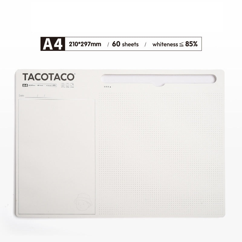 TACOTACO A4 Daily Planner & Idea Notebook | Desk Notepad with Pen Slot | 60 Sheets | 210×297mm | 2-Pack White