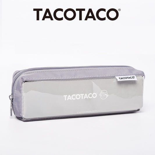 TACOTACO Stain-Resistant Triangular Pencil Case with PVC Window – 215 × 75mm | 80g | Black / Grey / Navy / Brown Grey