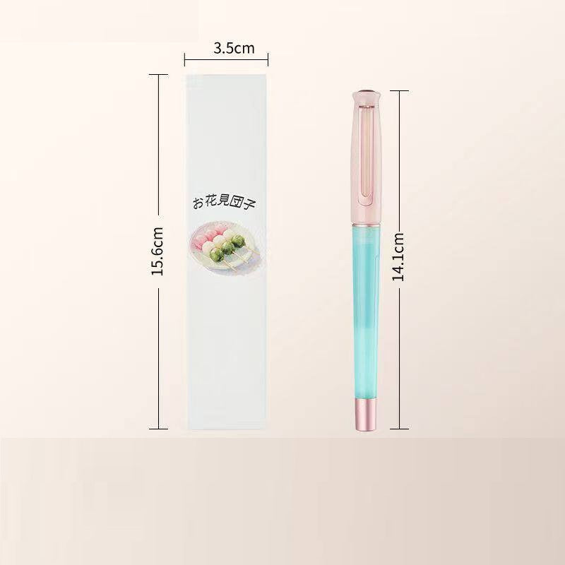 TANOOCI Wagashi Japanese Sweets Gel Pen | Magnetic Cap | 0.5mm Bullet Tip Black Ink | Includes 2 Refills Sanshoku dango