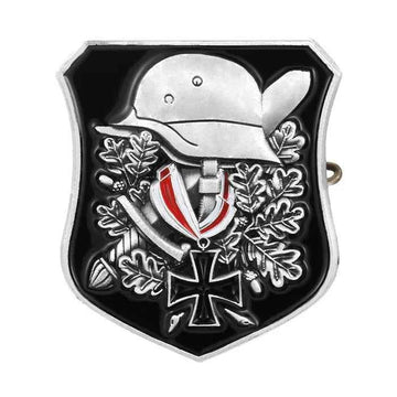 Iron Cross Helmet Badge Solid Copper Emblem Pin - 2 Pack